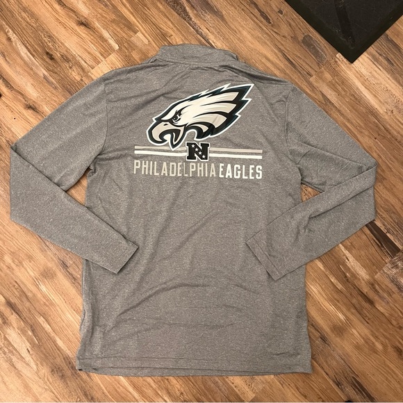 Mens NFL team apparel Philadelphia eagles performance half zip pullover sz M - Picture 2 of 4